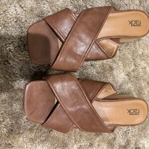 Nordstrom Brown Leather Mules